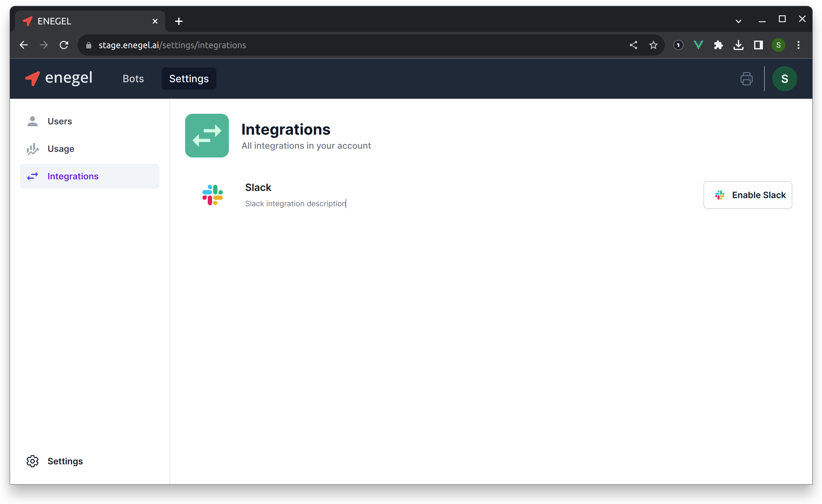 Slack Integration Start