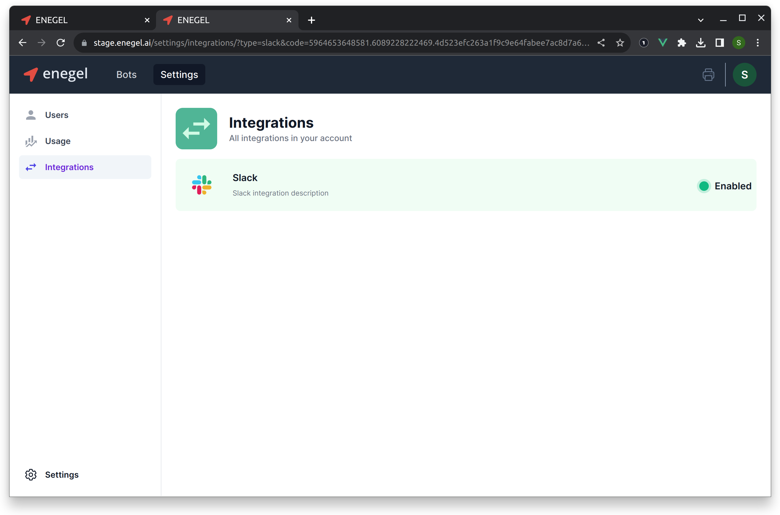 Slack Integration Allow